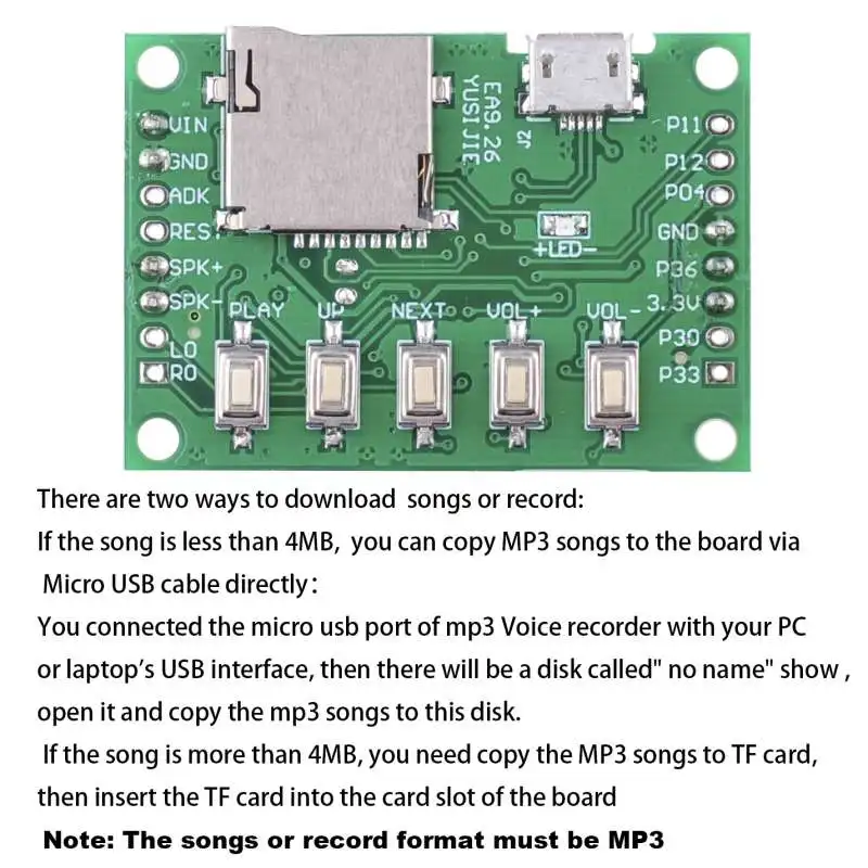 RCmall-Kit de módulo de voz MP - Audio Music For Download reseña y precio